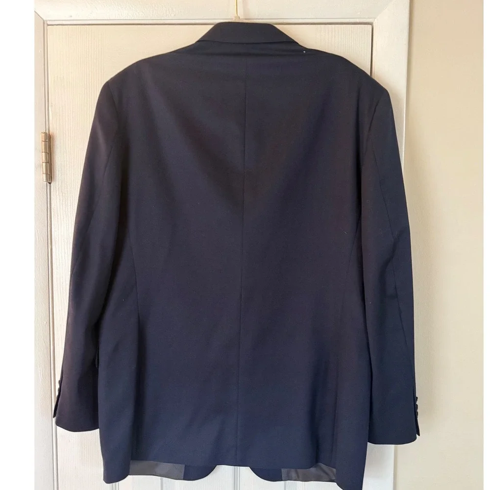 Oscar de la Renta Mens Navy Blue Blazer Sport Coat Gold‎ Tone Buttons *hole****